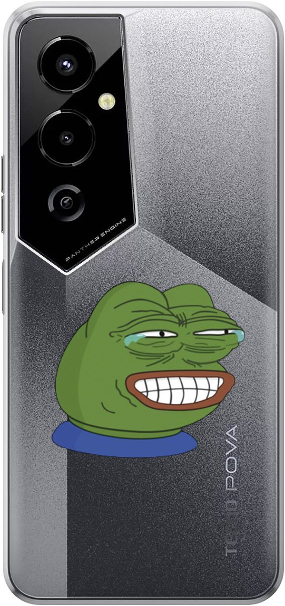 

Чехол на Tecno Pova 4 Pro с 3D принтом "Pepe the Frog" прозрачный, Прозрачный;зеленый, 158094