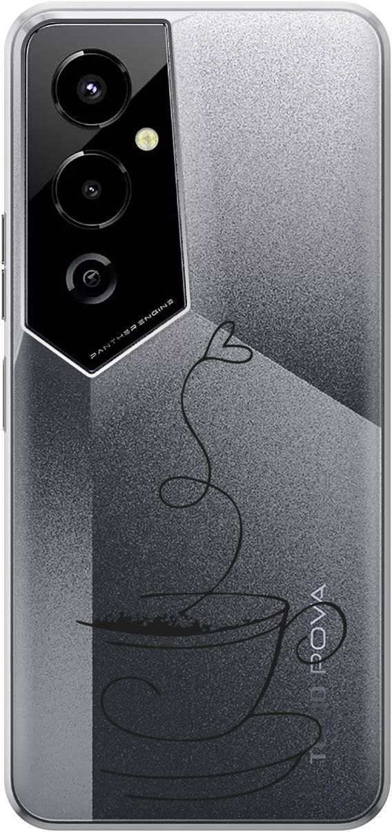 

Чехол на Tecno Pova 4 Pro с 3D принтом "Coffee Love" прозрачный, Прозрачный;черный, 158094