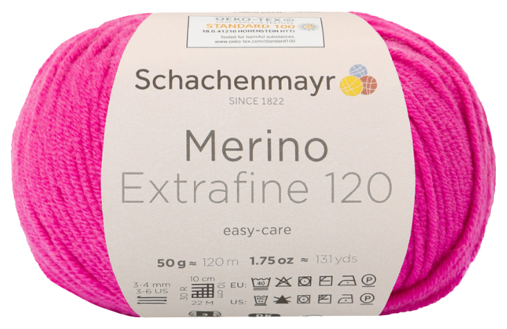 

Пряжа Schachenmayr 9807552 Merino Extrafine 120 (00137, pink), Розовый, Merino Extrafine 120