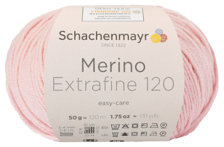 фото Пряжа schachenmayr 9807552 merino extrafine 120 (00135, puderrrosa)