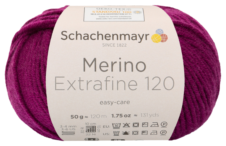 фото Пряжа schachenmayr 9807552 merino extrafine 120 (00133, burgund)