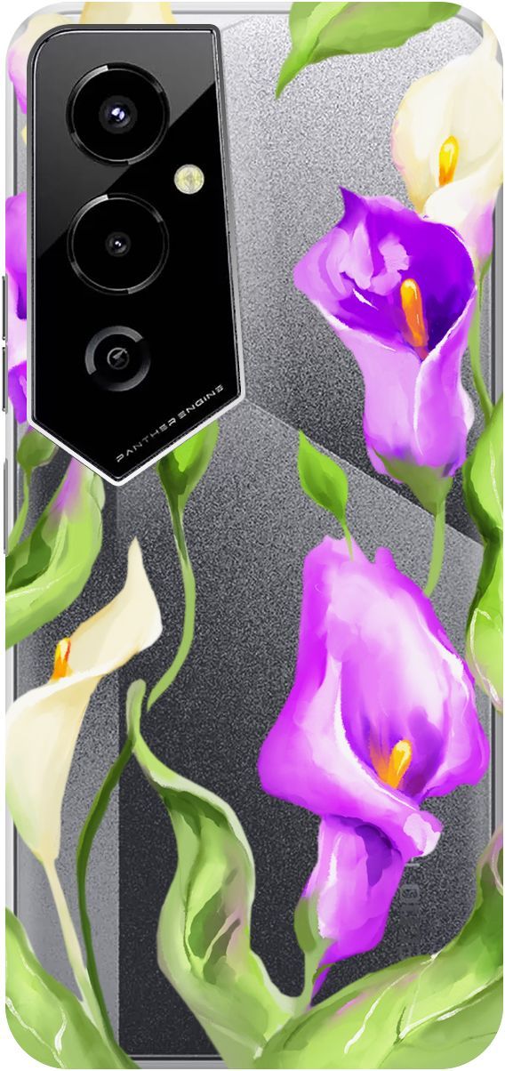 

Чехол на Tecno Pova 4 Pro с 3D принтом "Amazing Callas" прозрачный, Прозрачный;фиолетовый, 158094