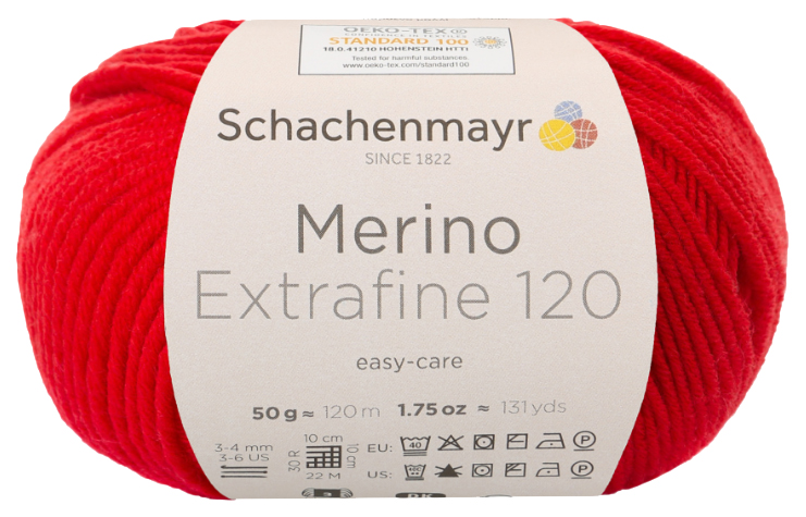 

Пряжа Schachenmayr 9807552 Merino Extrafine 120 (00130, tomate), Красный, Merino Extrafine 120