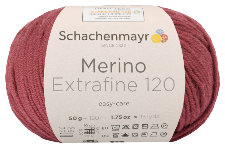 фото Пряжа schachenmayr 9807552 merino extrafine 120 (00128, marsala)