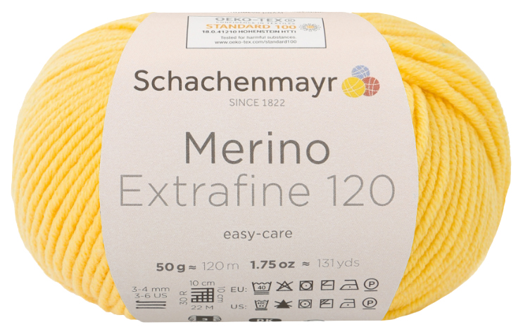 фото Пряжа schachenmayr 9807552 merino extrafine 120 (00120, sonne)