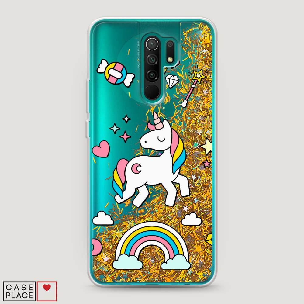 

Жидкий чехол с блестками "Принцесса единорог" на Xiaomi Redmi 9, 38390-1