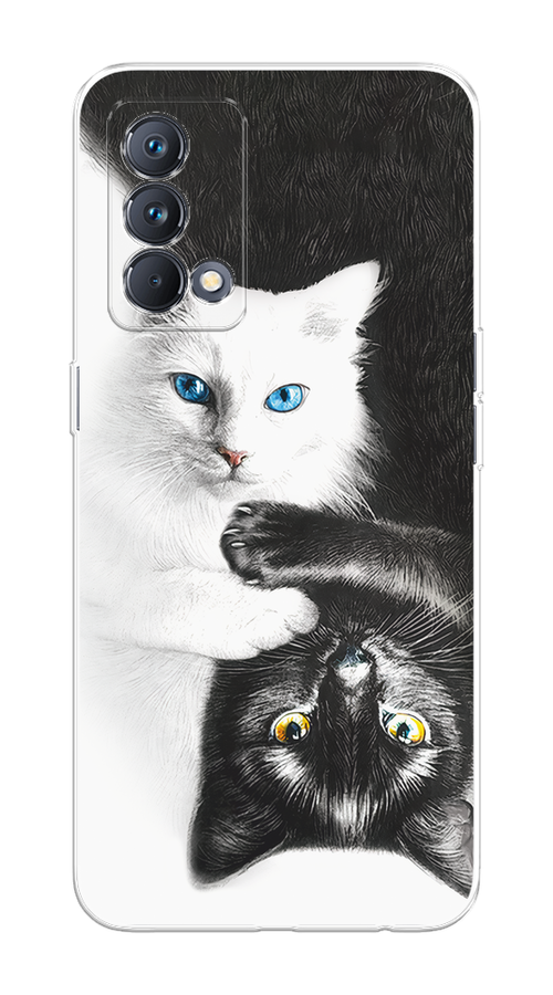

Чехол на Realme GT Master Edition "Коты Инь-Янь", Черный;белый;голубой, 2510450-1