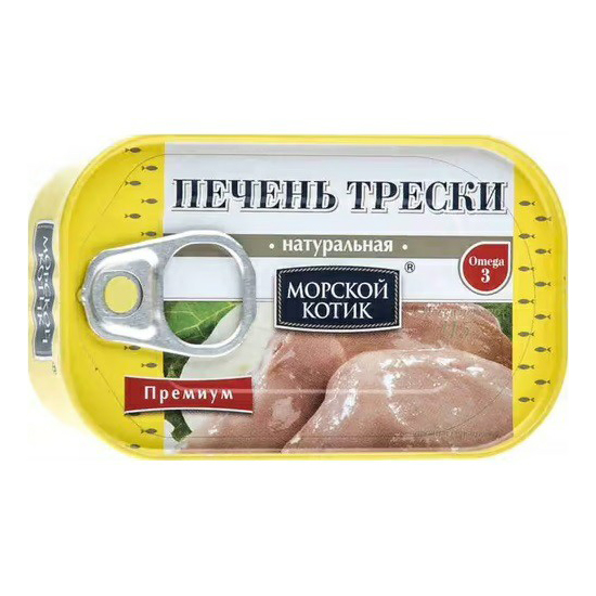 Печень трески Морской котик натуральная 115 г Таиланд