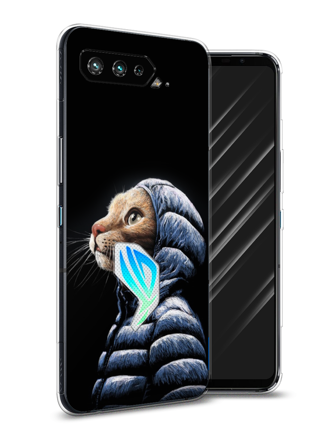 

Чехол Awog на Asus ROG Phone 5 "Кот в капюшоне", Черный;бежевый;синий, 44250-2