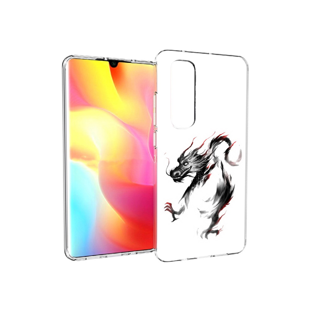 

Чехол MyPads Tocco для Xiaomi Mi Note 10 Lite черный дракон (PT149714.254.690), Прозрачный, Tocco