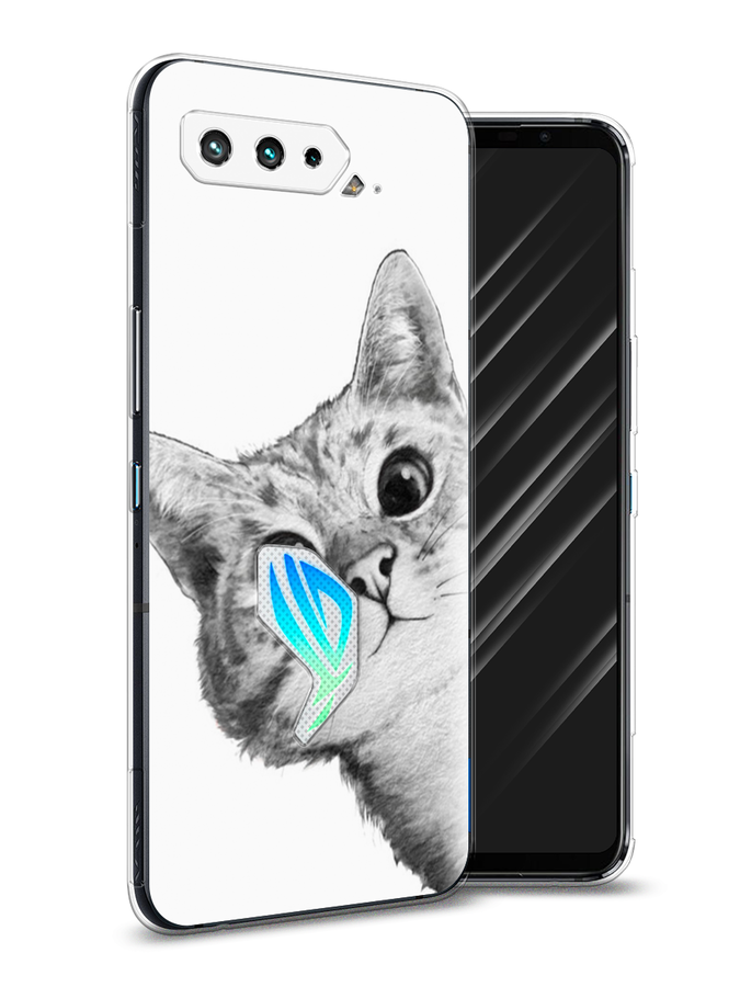 

Чехол Awog на Asus ROG Phone 5 "Кот рисунок черно-белый", Черный, 44250-1