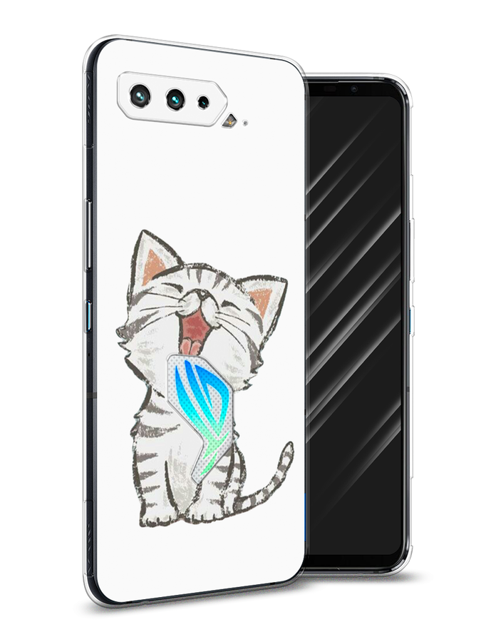 

Чехол Awog на Asus ROG Phone 5 "Котенок рисованный", Серый;белый, 44250-1