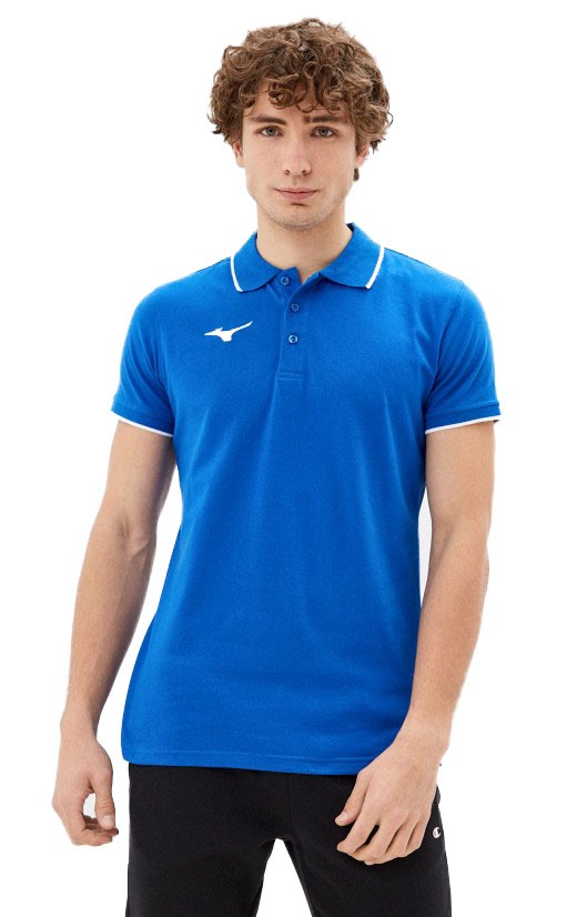 

Футболка-поло мужская Mizuno 32EA7041-22 синяя 2XL, 32EA7041-22