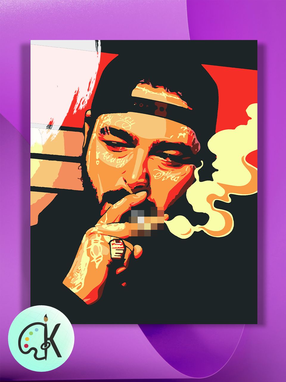 

Картина по номерам на холсте Культура Цвета Post Malone, 30 х 40 см, Post Malone