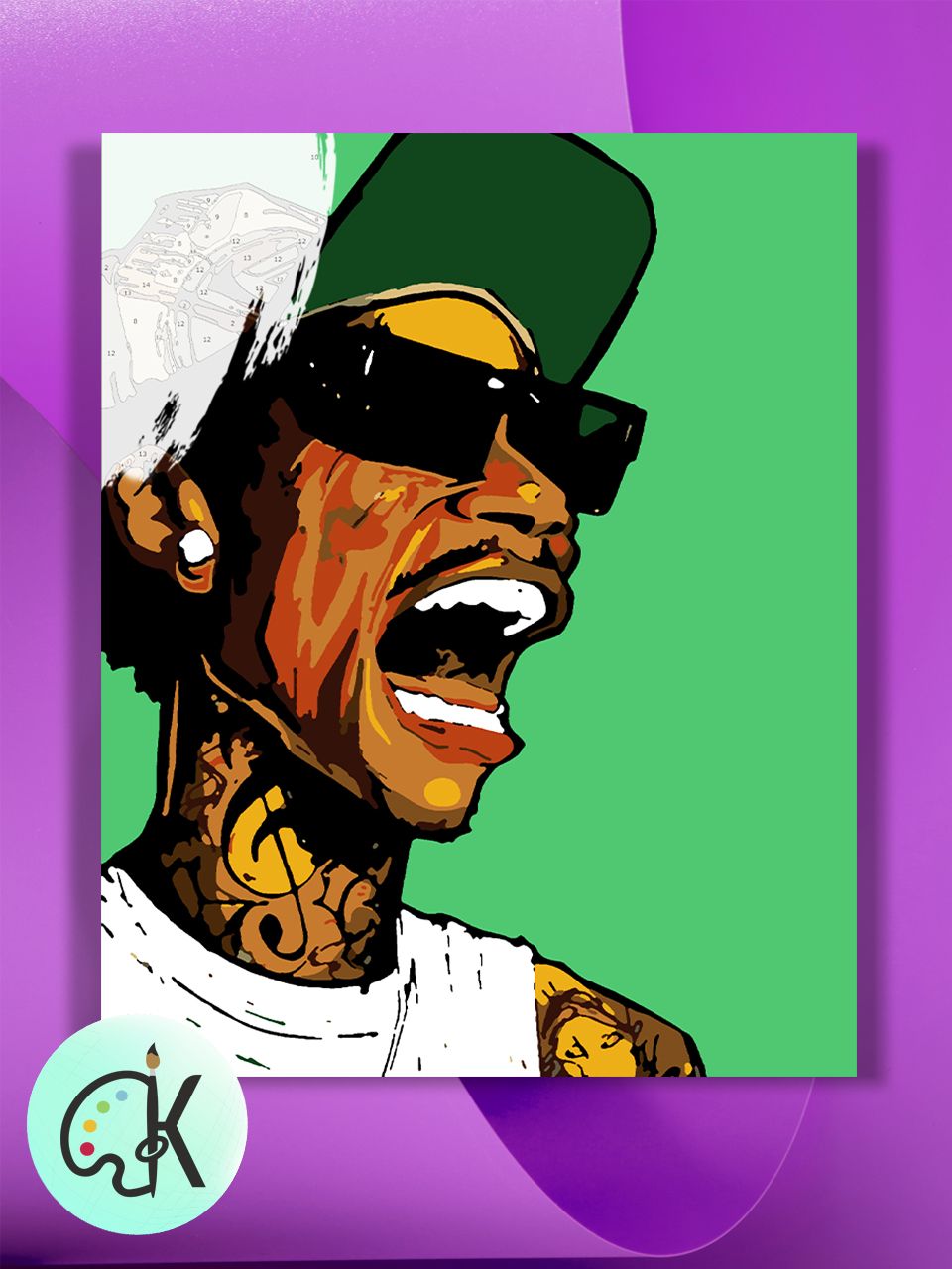 

Картина по номерам на холсте Культура Цвета Wiz Khalifa, 40 х 60 см, Wiz Khalifa