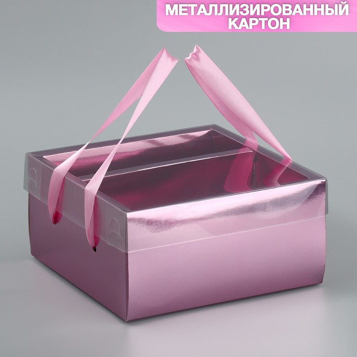 

Коробка подарочная Дарите Счастье Розовая 20 х 20 х 10 см, Розовый
