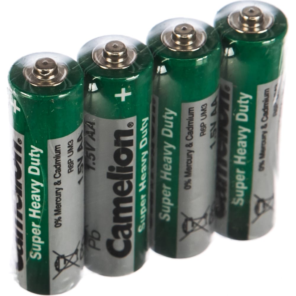 Батарейка Camelion R6P-SP4G AA, 1,5V, 4 шт. camelion r 03 sr 4 r03p sp4g батарейка 1 5в в уп ке 4 шт