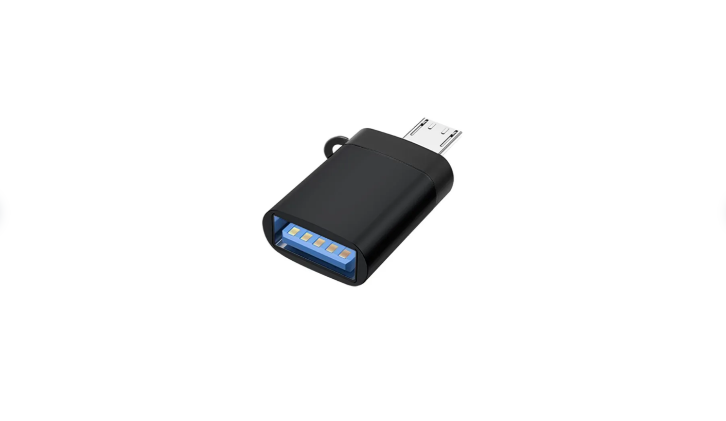 Адаптер-Переходник для передачи данных USB 3.0 OTG на micro USB (с ремешком) черный