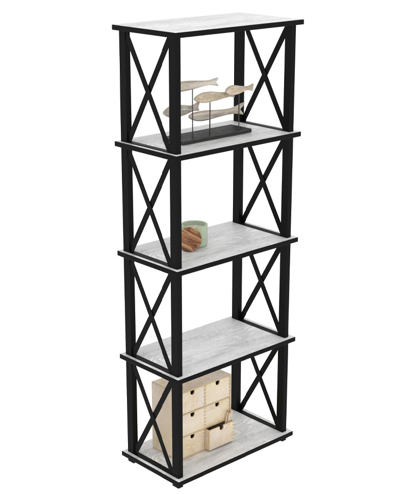 

Стеллаж Make Mebel Лофт-5 50х30х147 Белый Бетон Пайн, Серый, Лофт