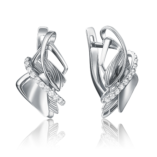 

Серьги из золота PLATINA jewelry 02-4100, фианит, 02-4100