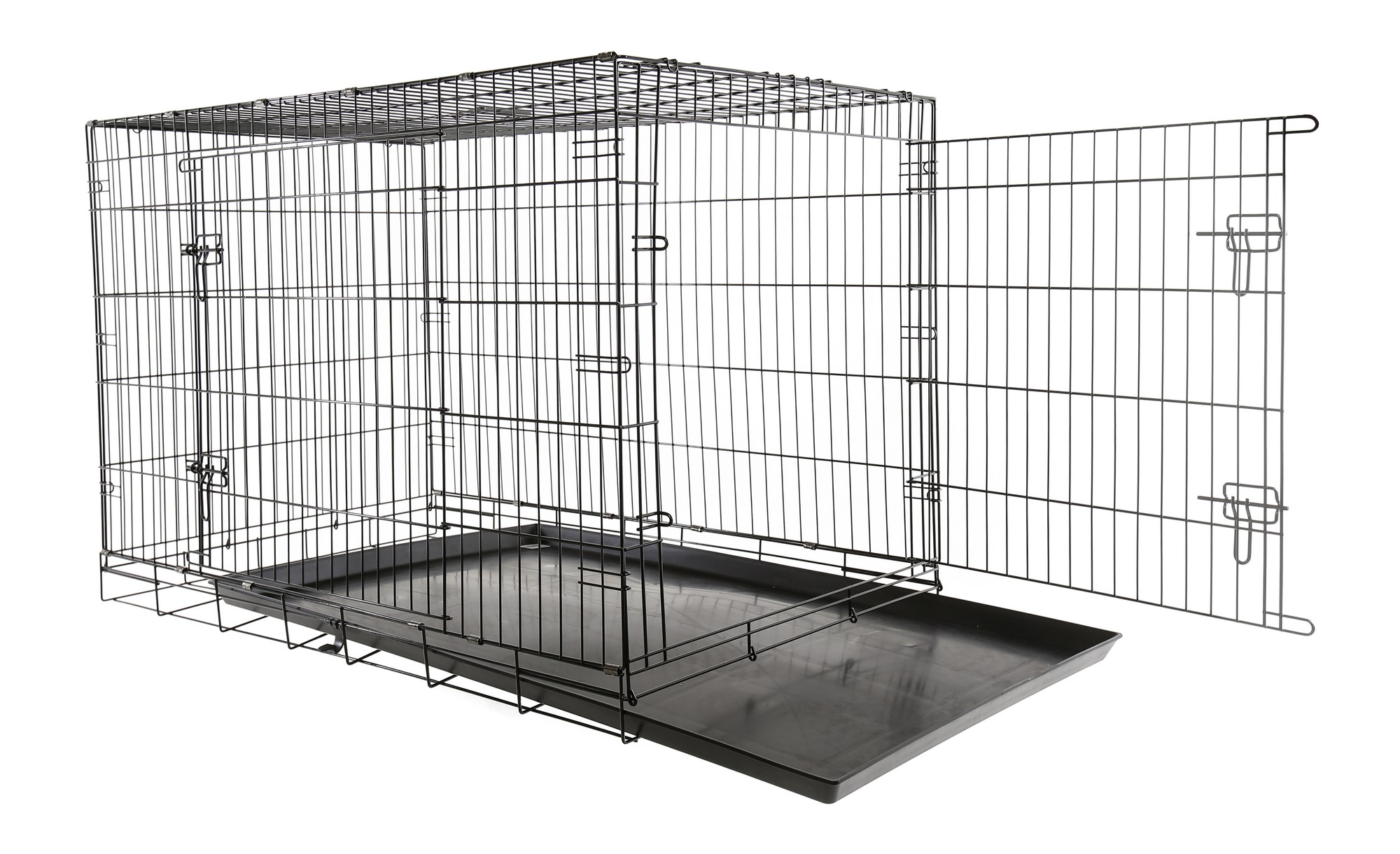 Клетка для собак металлическая ТоТо № 6 черная, с 2-мя дверьми, поддоном