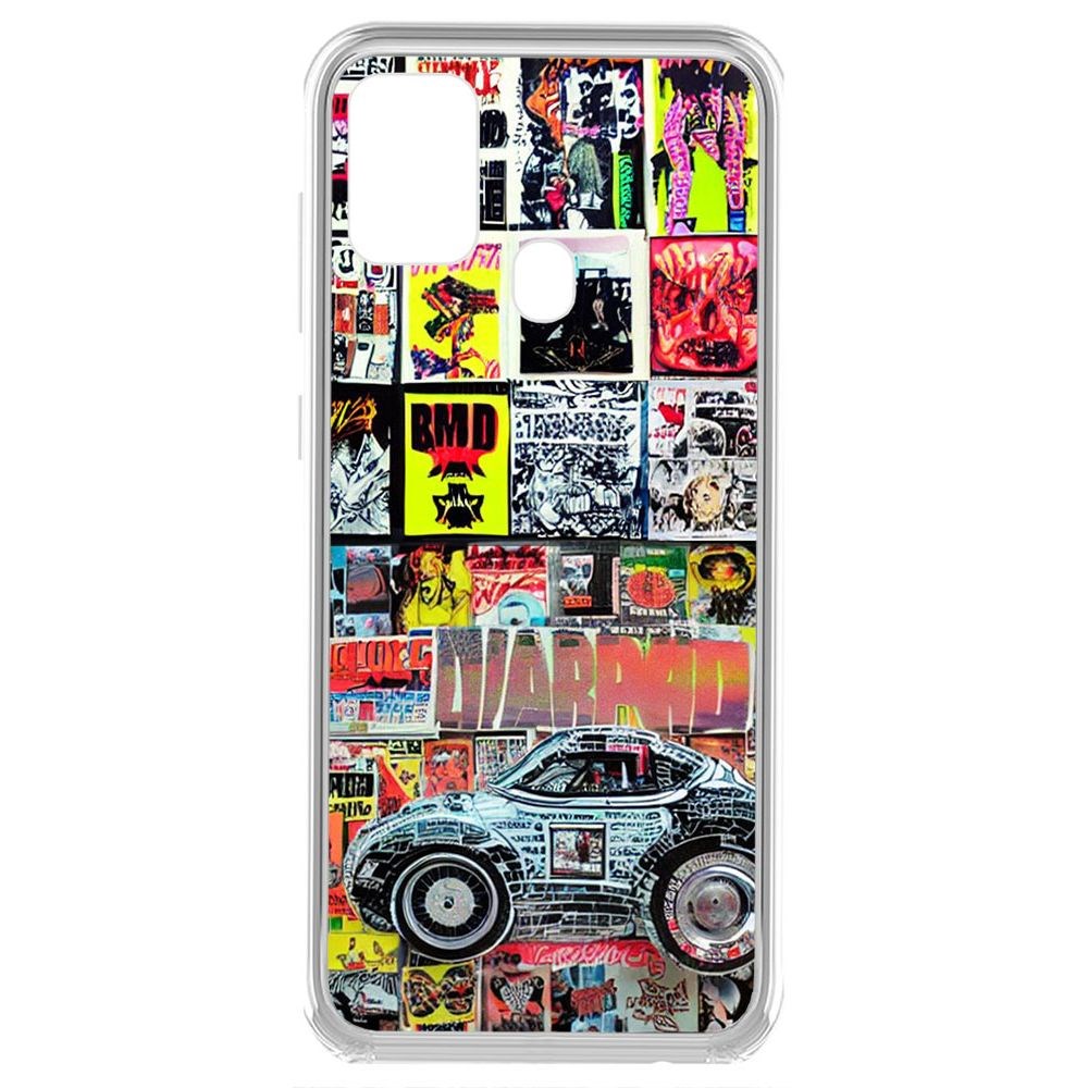 

Чехол-накладка Krutoff Clear Case Автопамфлет для Samsung Galaxy A21s (A217), Прозрачный