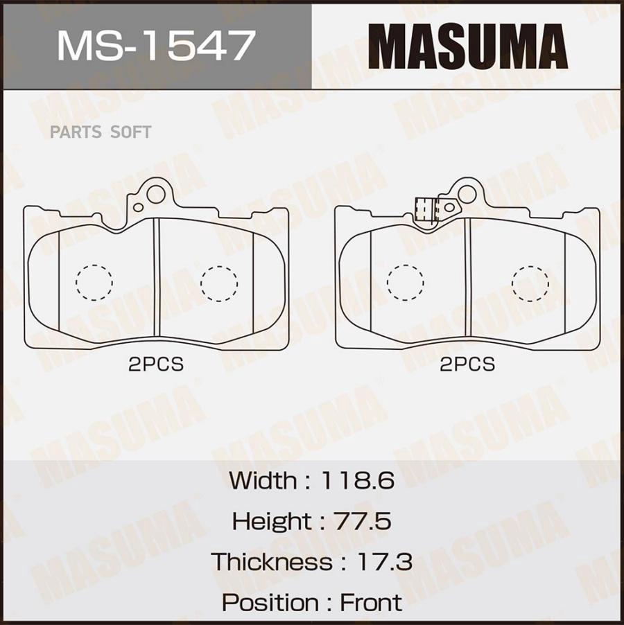 

Колодки дисковые передние \ Lexus GS 300/430 05> MS-1547