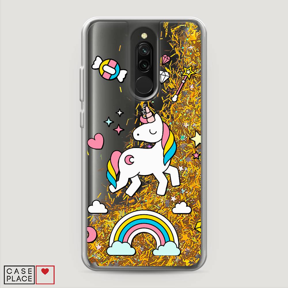 

Жидкий чехол с блестками "Принцесса единорог" на Xiaomi Redmi 8, 37190-1