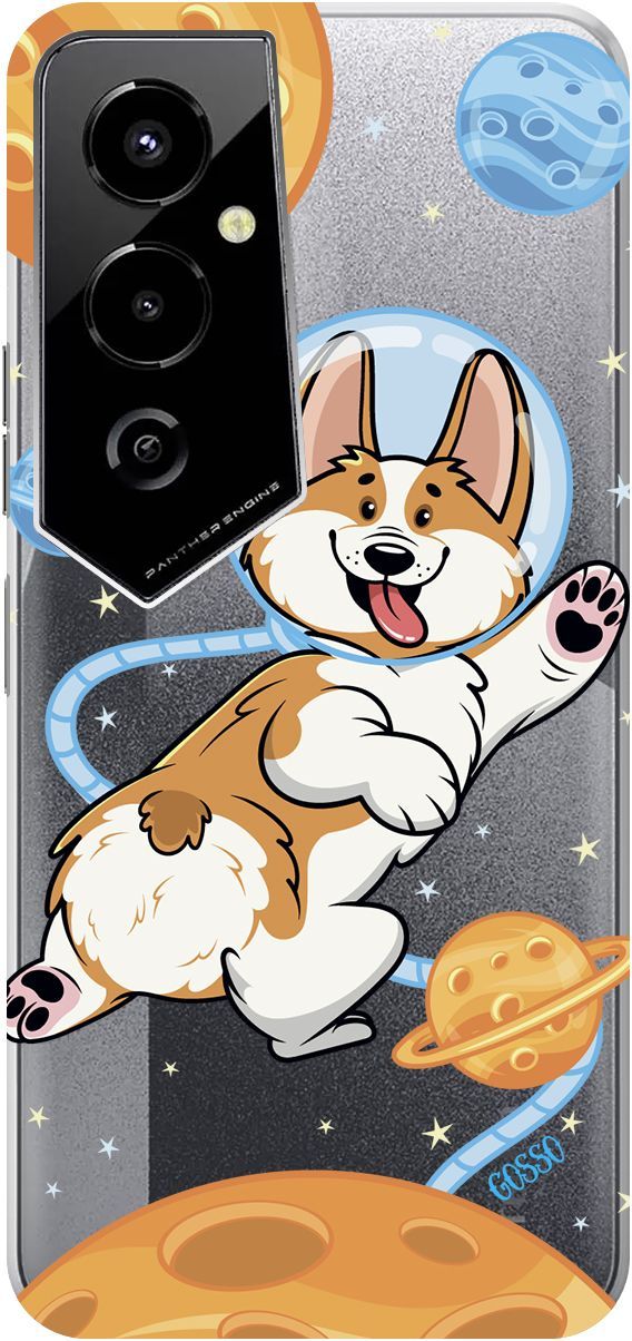 

Чехол на Tecno Pova 4 Pro с 3D принтом "CosmoCorgi" прозрачный, Прозрачный;коричневый, 158093