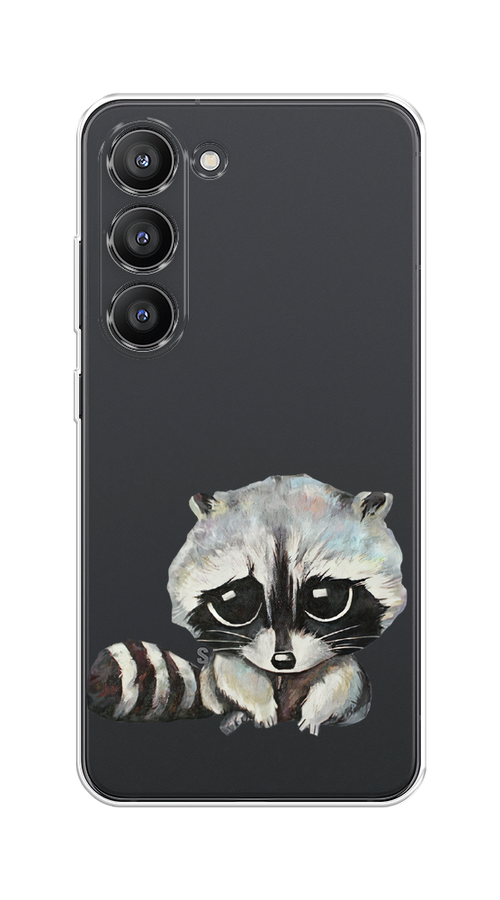 

Чехол на Samsung Galaxy S23 5G "Большеглазый енот", Серый;черный;прозрачный, 2107350-1