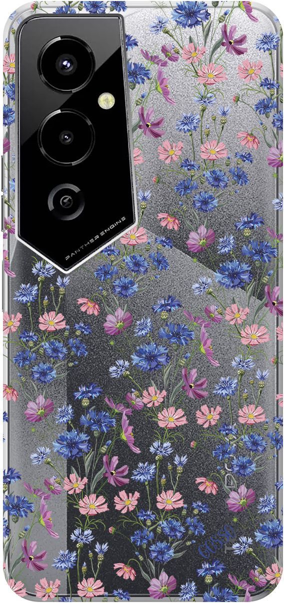 

Чехол на Tecno Pova 4 Pro с 3D принтом "Lovely Cornflowers" прозрачный, Прозрачный;голубой, 158093