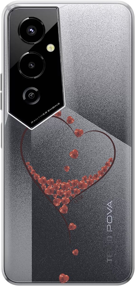 

Чехол на Tecno Pova 4 Pro с 3D принтом "Little hearts" прозрачный, Прозрачный;черный, 158093