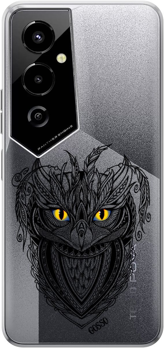 

Чехол на Tecno Pova 4 Pro с 3D принтом "Grand Owl" прозрачный, Прозрачный;желтый, 158093