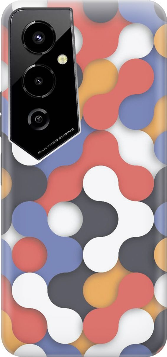 

Чехол на Tecno Pova 4 Pro "Разноцветный детальки", Белый;красный, 158077