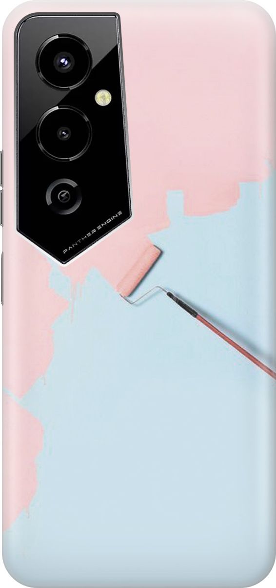 

Чехол на Tecno Pova 4 Pro "Голубая стена, розовая краска", Голубой;розовый, 158088