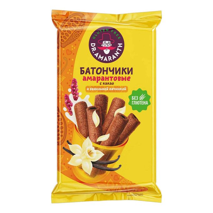 

Батончик Di&Di Dr. Amaranth амарантовый с какао и ванильной начинкой 72 г