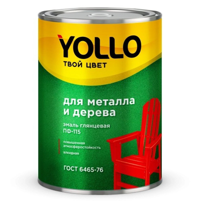 Эмаль YOLLO, ПФ-115, зеленое яблоко, 0,9 кг