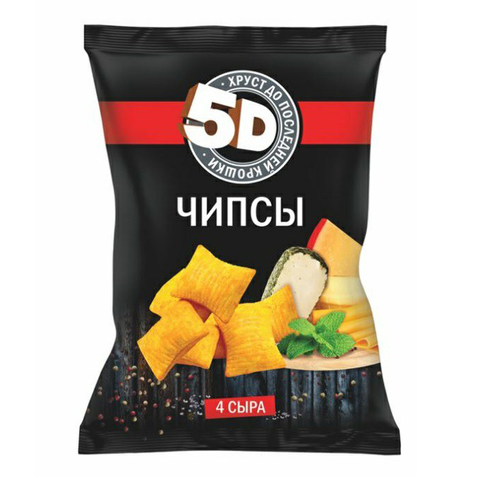 Чипсы пшеничные 5D 4 сыра 200 г