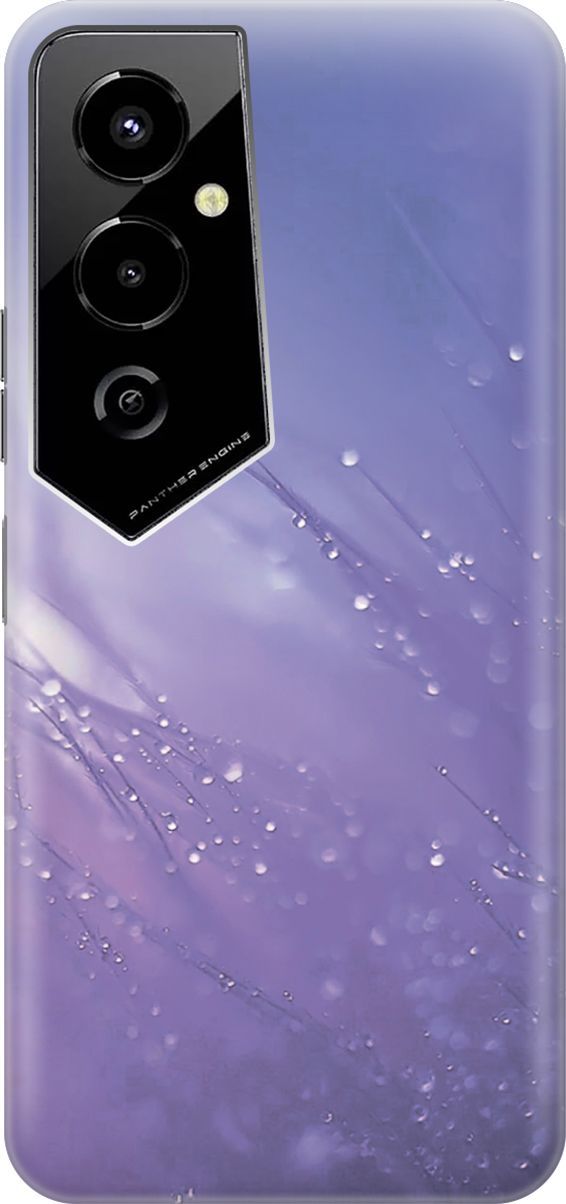 

Чехол на Tecno Pova 4 Pro "Капли на синей траве", Белый;синий, 158084