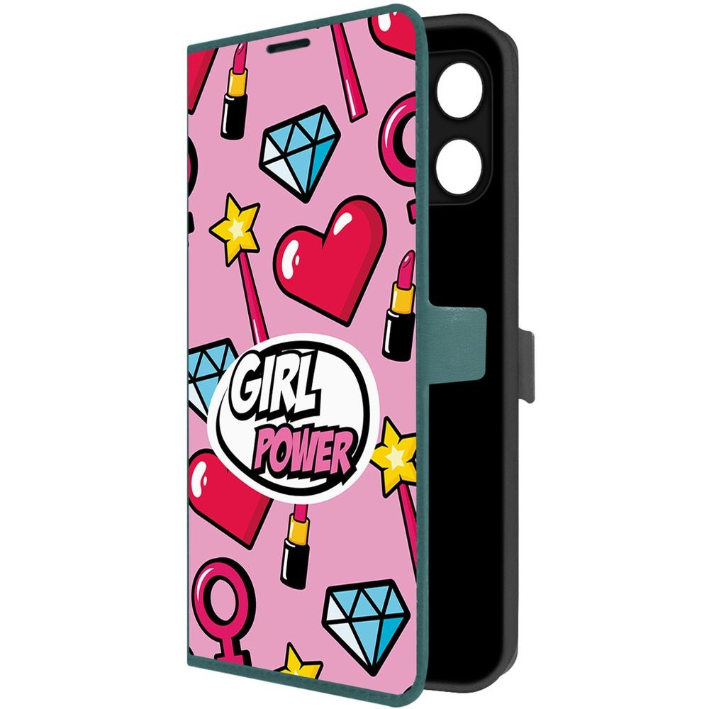 

Чехол-книжка Krutoff Eco Book для Honor X6a Girl Power (зелёный опал), Зеленый