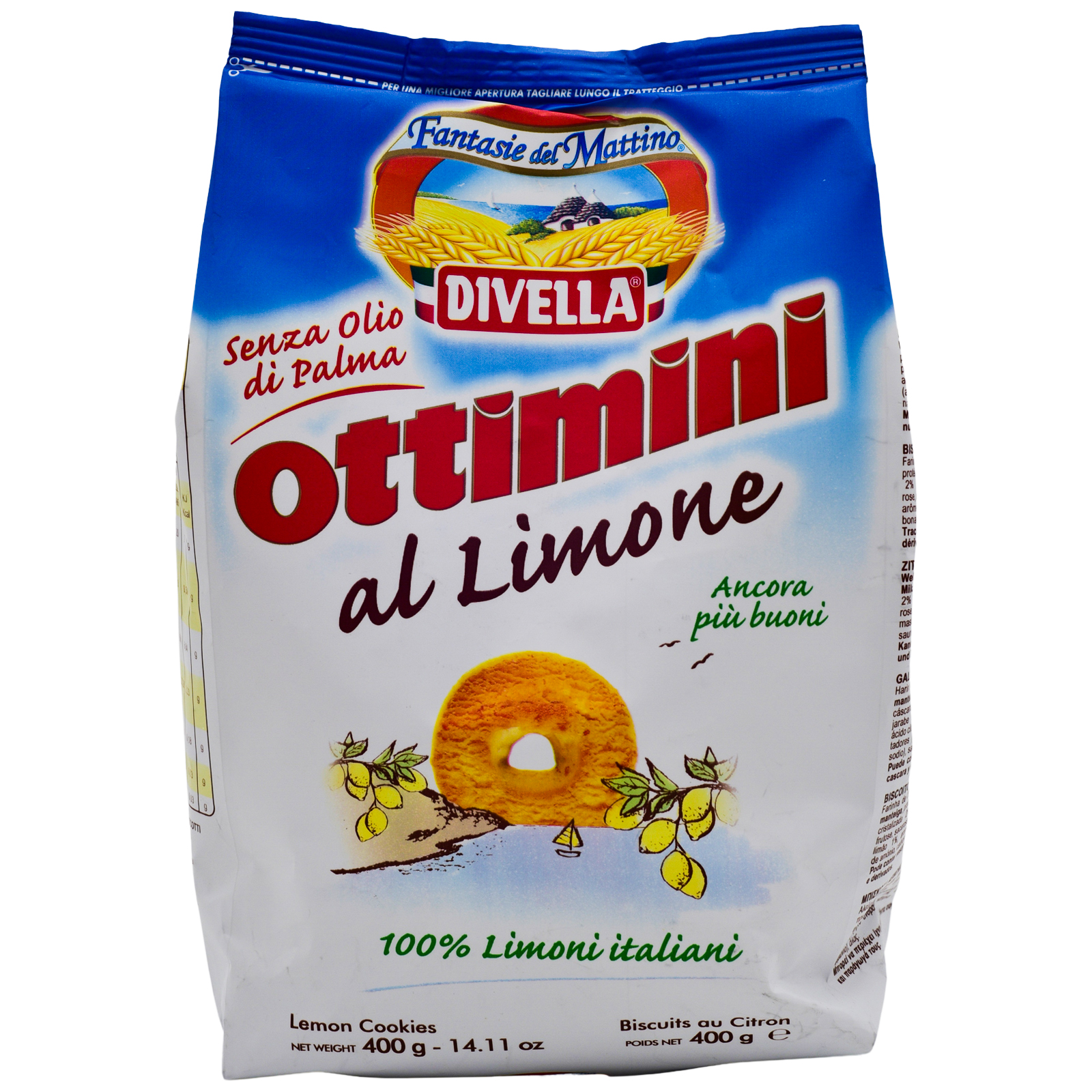 Печенье Divella Оттимини песочное лимонное 400 г