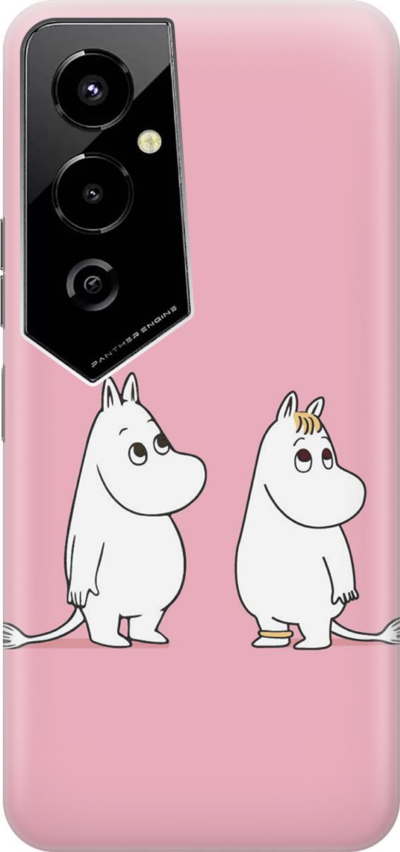 

Чехол на Tecno Pova 4 Pro с принтом "Муми-тролли на розовом", Белый;розовый, 158082