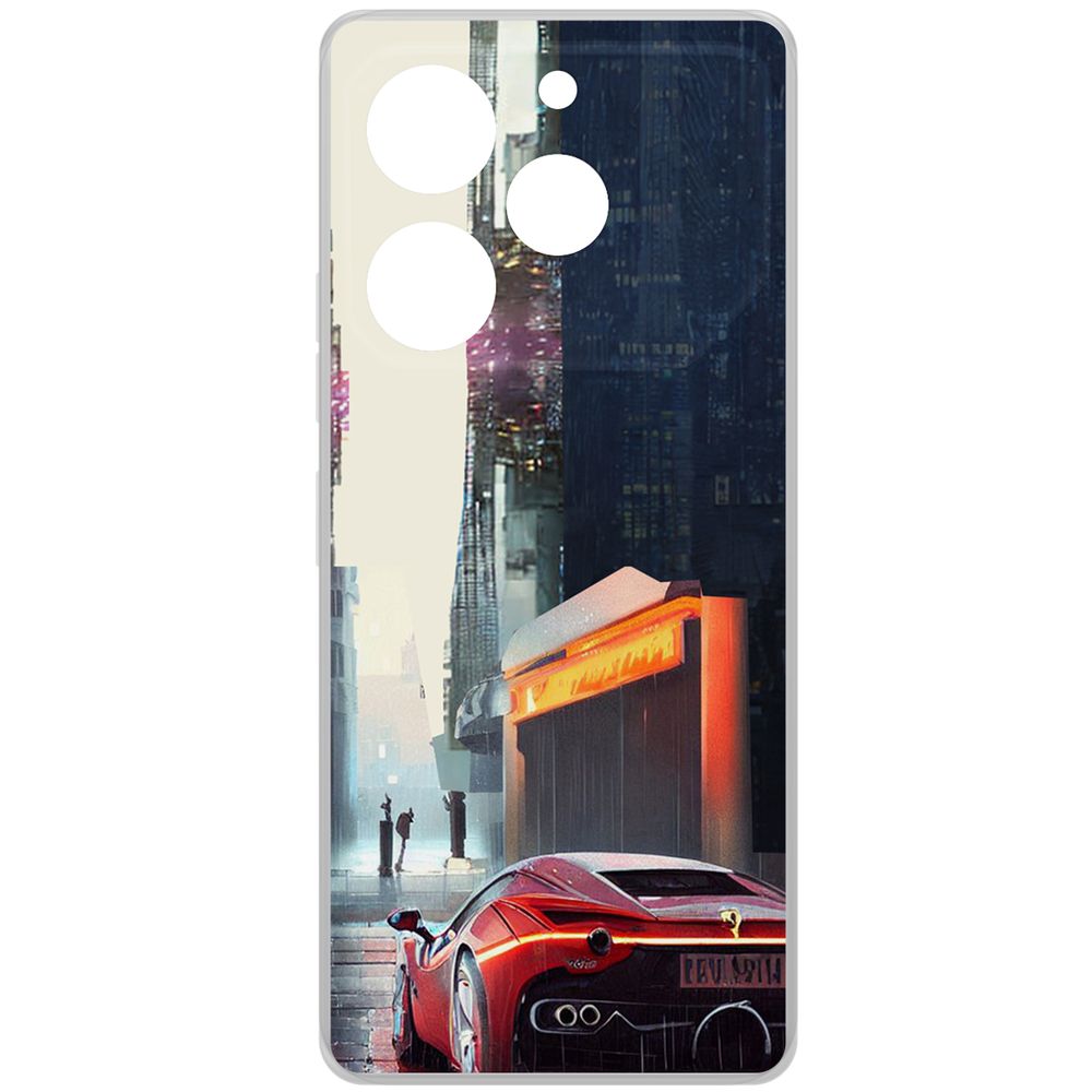 

Чехол-накладка Krutoff Clear Case Сити для TECNO Pova 6 Pro, Прозрачный