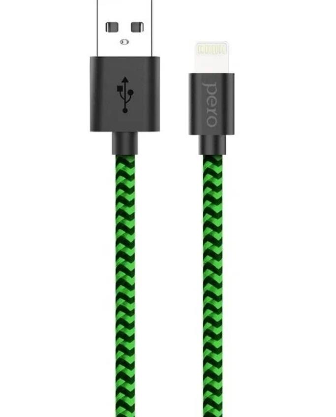 Дата-кабель PERO DC-04 micro-USB, 2А, 2м, Green-black
