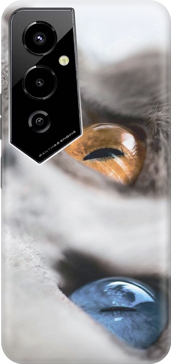 

Чехол на Tecno Pova 4 Pro "Кот с разноцветными глазами", Голубой;серый, 158085