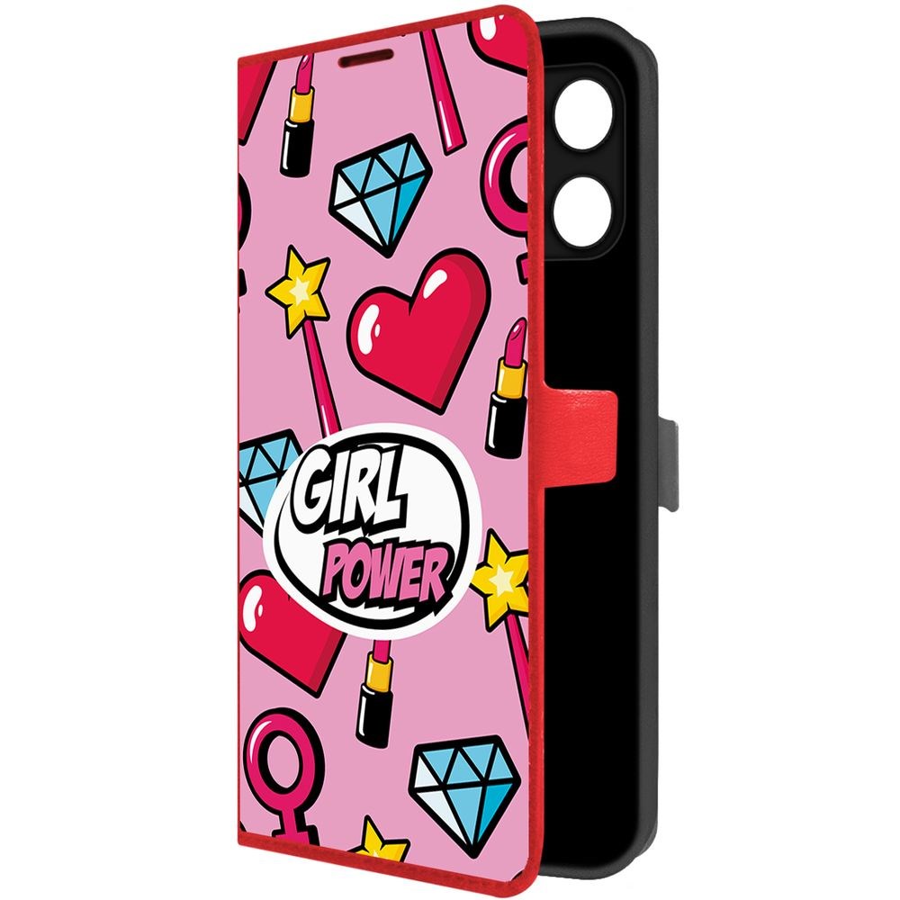 

Чехол-книжка Krutoff Eco Book для Honor X6a Girl Power (красный)