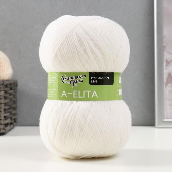 

Пряжа A-elita (Аэлита) 50% шерсть, 50% акрил 781м/100гр (964 ультрабелый), Белый, Пряжа для вязания "Аэлита"