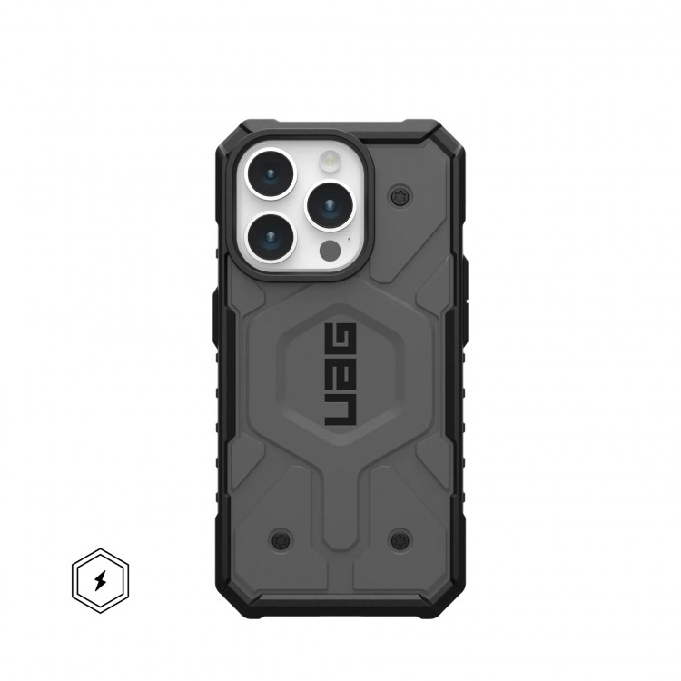 

Чехол с поддержкой MAGSAFE Uag Pathfinder для iPhone 15 Pro 6.7", цвет серебро (Silver), Серый, Pathfinder