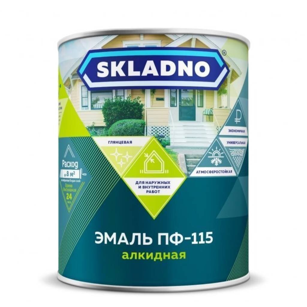 

Эмаль Skladno, ПФ-115 Пром, алкидная, ярко-зеленая, 5.5 кг