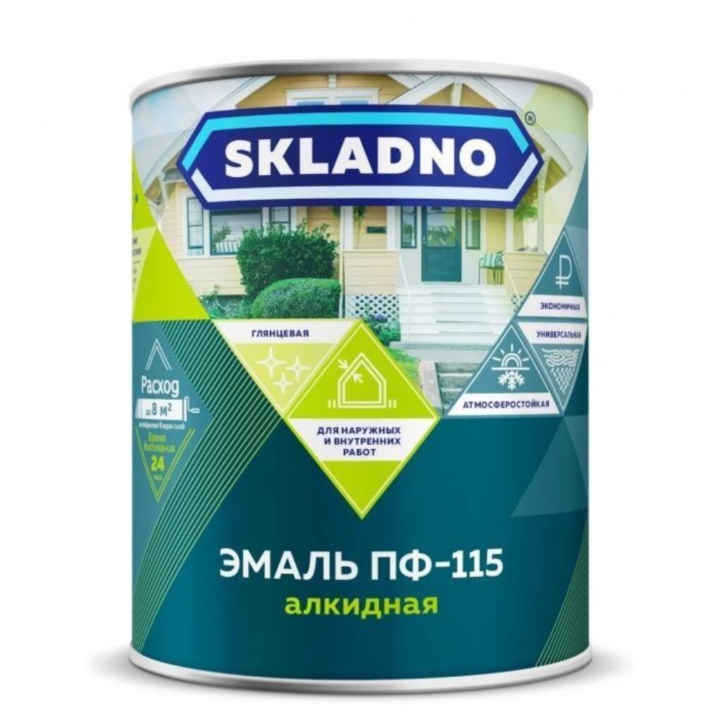 

Эмаль Skladno, ПФ-115 Пром, алкидная, синяя, 5.5 кг
